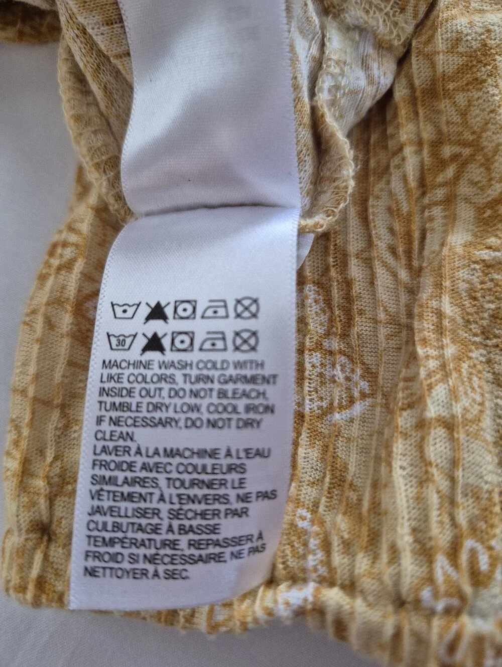 Lucky Brand Mustard Floral Smocked Square-Neck Blouse - Picture 8 of 9